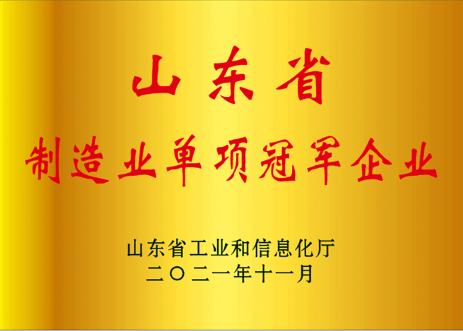 山東省制造業(yè)單項(xiàng)冠軍